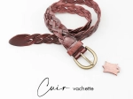 Ceinture tressée en CUIR • Marron