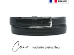 Ceinture homme cuir  embossé "JIMI"  noir