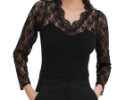 Top dentelle ML  • ROSEMARY • Noir