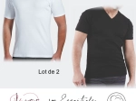 T-Shirt V "Les Essentiels" 1 blanc + 1 noir