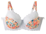 Soutien-gorge ELENA imp. floral • Blanc & Orange