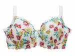 Soutien-gorge ELENA Dentelle fleurie • Ivoire & Turquoise