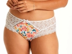 Shorty ELENA imp. floral • Blanc & Orange