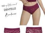 "PRETTY" Bordeaux DUO slips : uni & dentelle