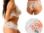 Shorty ELENA imp. floral • Blanc & Orange