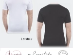 T-Shirt V "Les Essentiels" 1 blanc + 1 noir