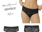 "PRETTY" Noir DUO slips : uni & dentelle