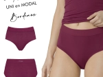 "PRETTY" Bordeaux DUO slips : uni & dentelle